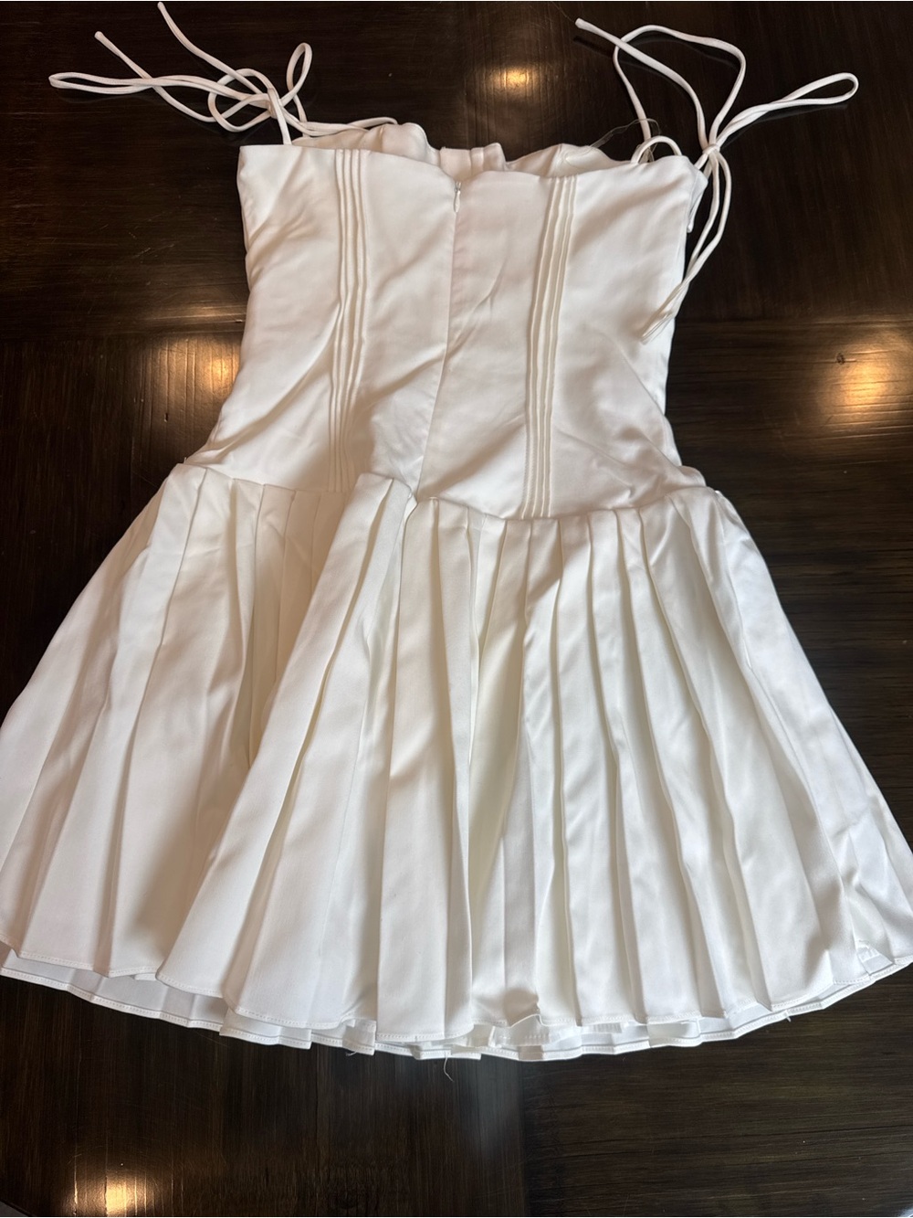 House of CB Marcy Pintuck Corset Bodice white mini dress